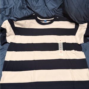 Old Navy Navy and White Striped Blouse